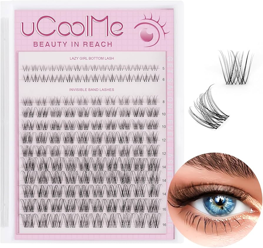 Venus Lash Clusters 8-16mm with 5-6mm Bottom Lashes Natural Eyelash Clusters D Curl -WideSpan DIY... | Amazon (US)