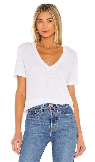 Oversized V Neck Tee in White | Revolve Clothing (Global)