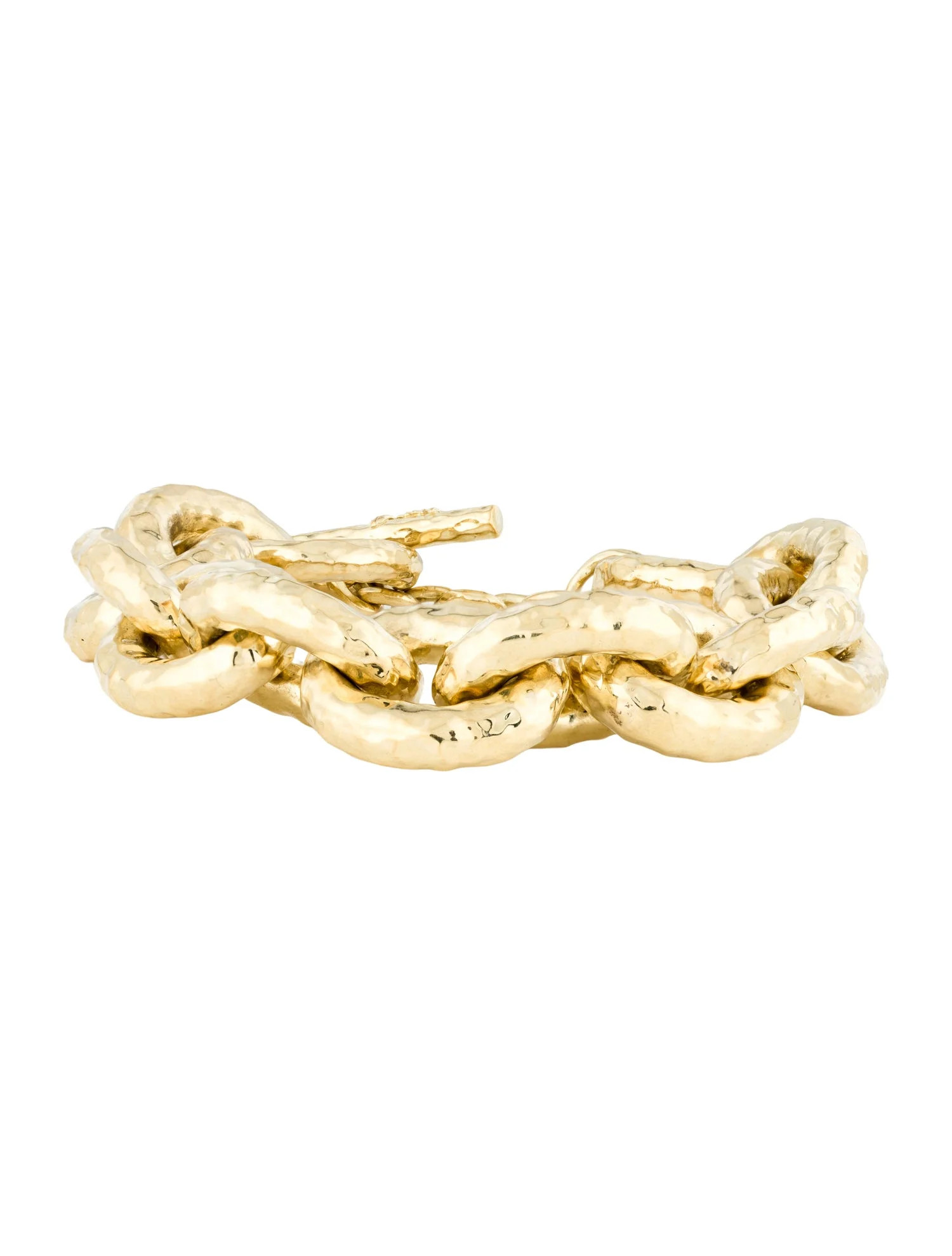 18K Large Hammered Classico Bastille Chain Link Bracelet | The RealReal