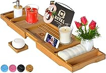 ROYAL CRAFT WOOD Luxury Bathtub Caddy Tray, One or Two Person Bath and Bed Tray, Bonus Free Soap ... | Amazon (US)