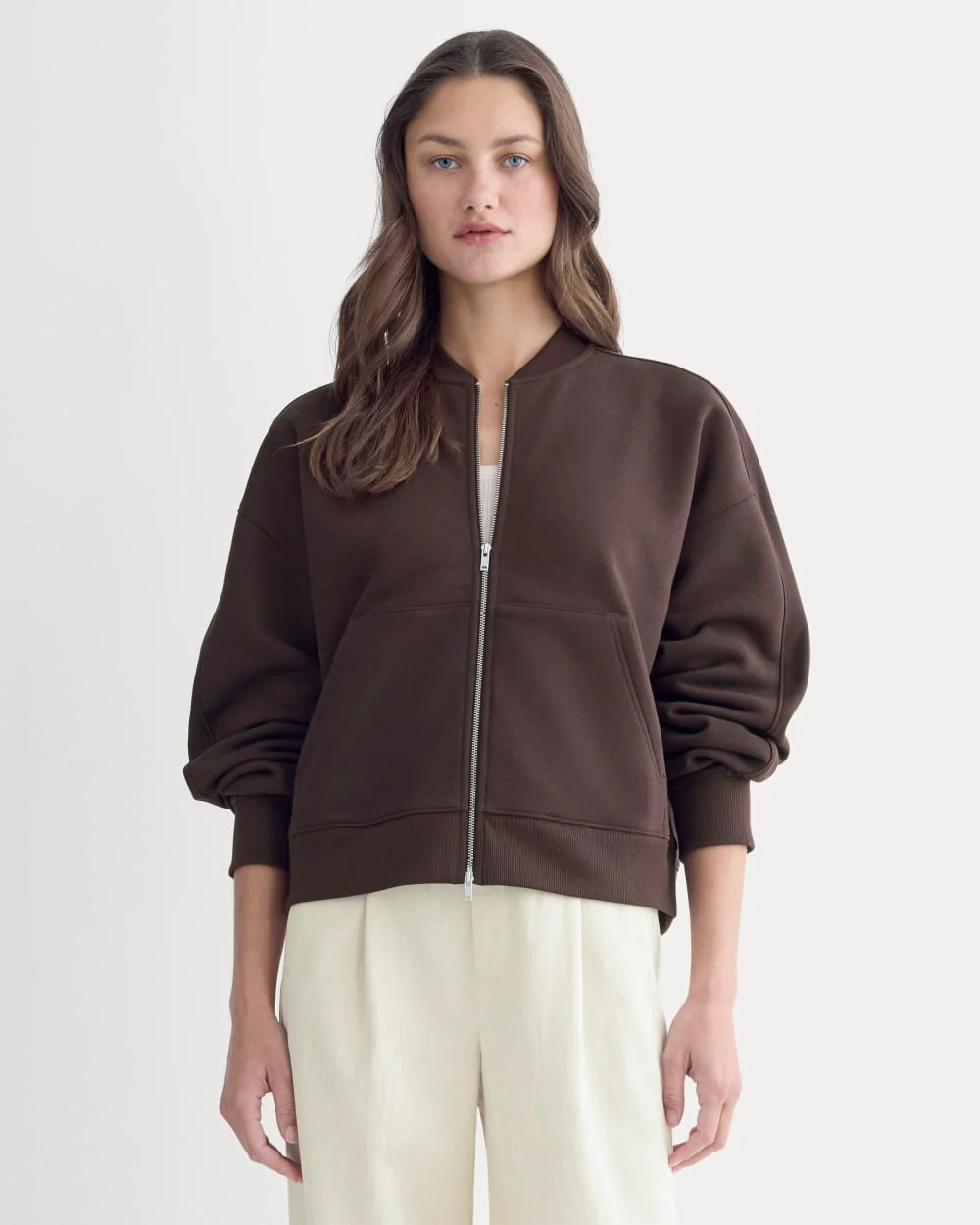 Women's Fleece Bomber Jacket by Everlane in Dark Chocolate, Size M | Everlane