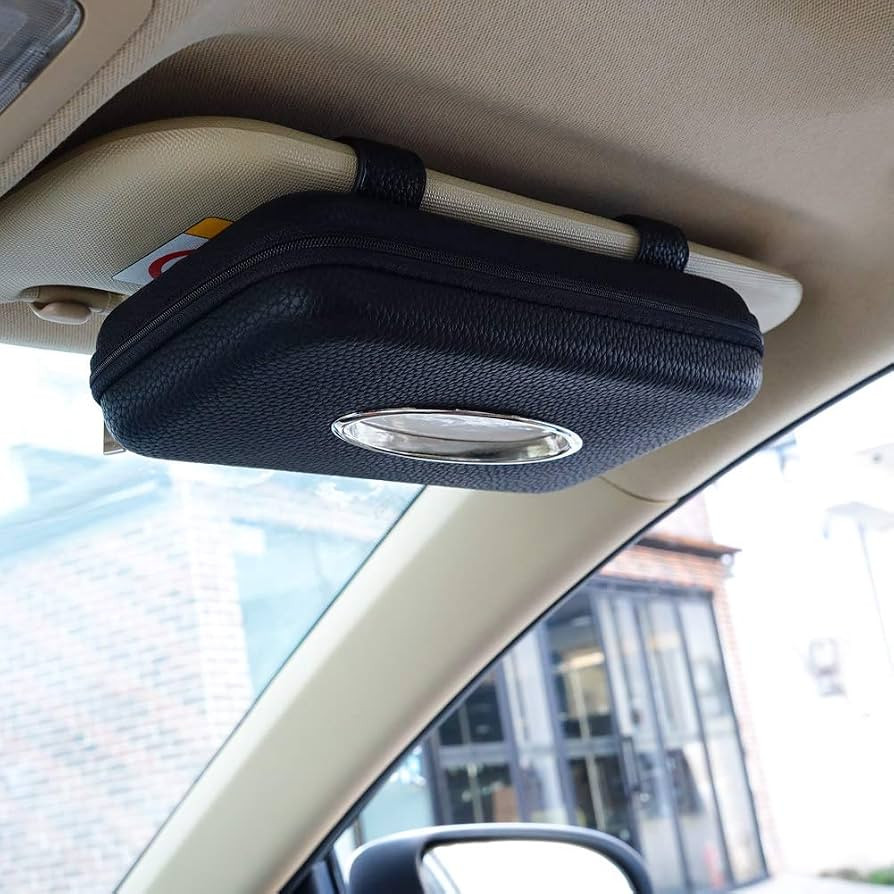 Car Tissue Holder, Sun Visor Napkin Holder, Car Visor Tissue Holder, PU Leather Backseat Tissue C... | Amazon (US)
