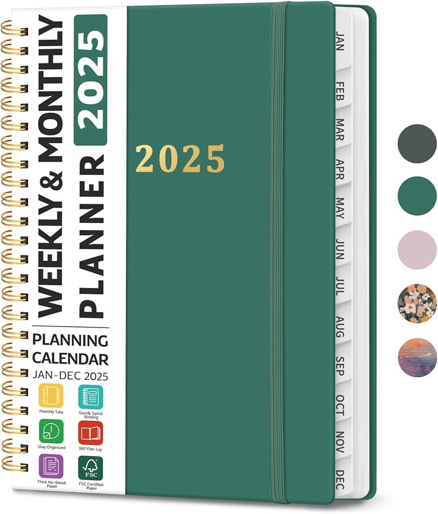 2025 Planner - Weekly and Monthly Planner, Jan 2025 to Dec 2025, Hardcover 2025 Calendar Planner ... | Amazon (US)