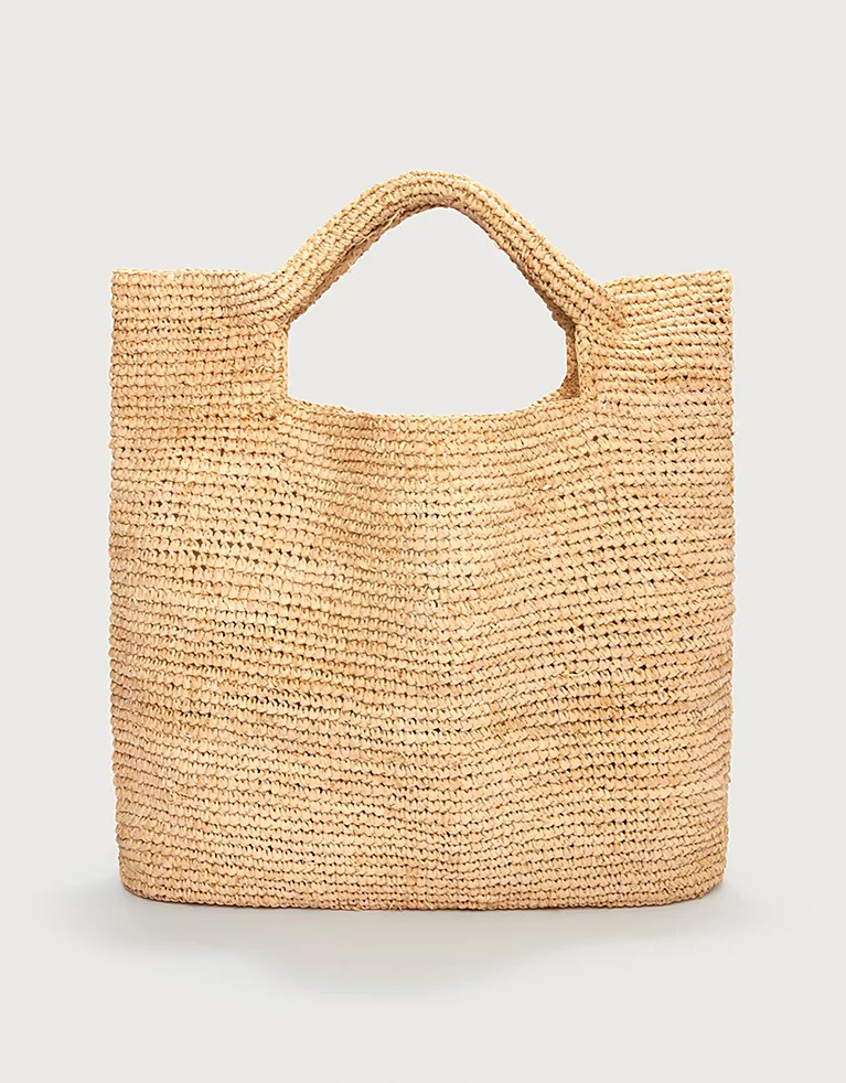Raffia Foldover Large Bag | The White Company UK & ROW