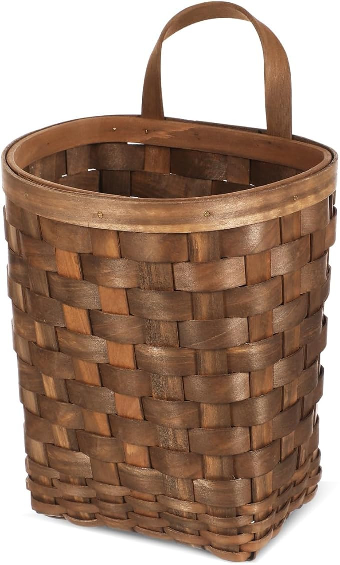 Cabilock Wooden Wall Flower Basket - Willow Hanging Basket with Wicker Design, Jute, Large - Smal... | Amazon (US)