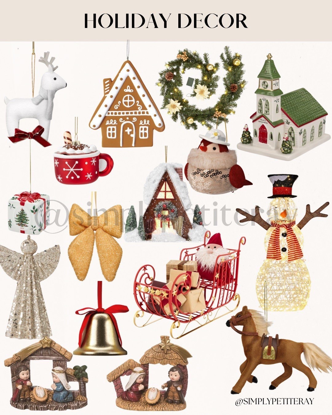 Holiday home decor finds from Target 🎄✨

Sharing the cutest affordable Christmas decorations — wreaths, ornaments, gingerbread pieces, nativity sets, and cozy festive accents perfect for styling your home this season. These Target Christmas decor favorites are budget-friendly and easy to mix into any holiday theme. Shop my top Target holiday picks below! 🎁✨

⸻

#TargetFinds #TargetHoliday #TargetChristmasDecor #HolidayDecor #ChristmasDecor #LTKHoliday #LTKHome #LTKSeasonal #LTKSaleAlert #LTKFinds #LTKDecor #FestiveHome #HolidayHomeDecor #ChristmasHomeDecor #TargetStyle #AffordableDecor #HomeDecorIdeas #HolidayInspo #WinterDecor #GingerbreadDecor #ChristmasOrnaments

#LTKHome #LTKHoliday #LTKFindsUnder50