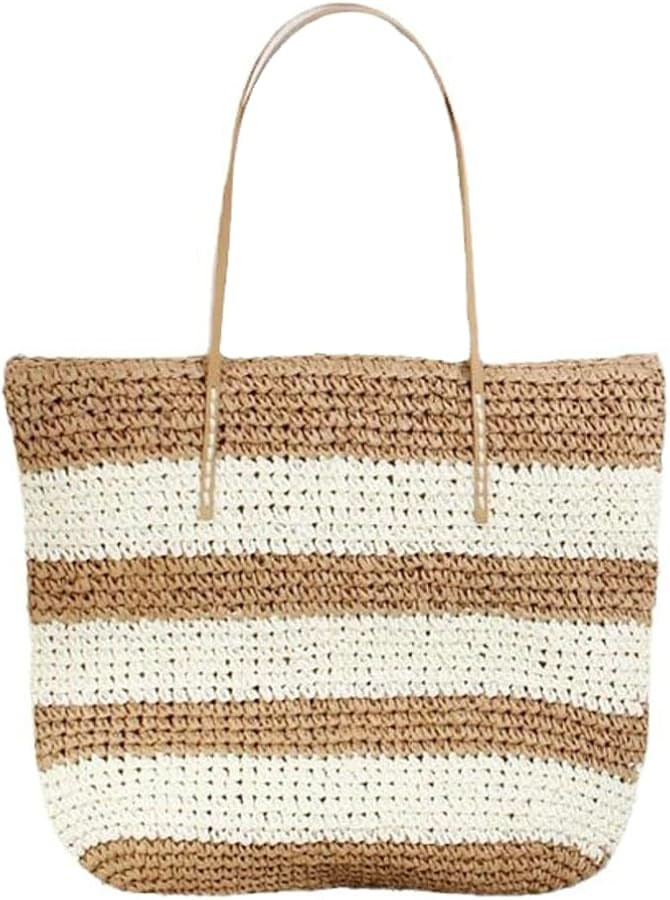 Straw Beach Tote Bag for Women Casual Crossbody Shoulder Hobo Bag Woven Purse Handbag for Travel ... | Amazon (US)