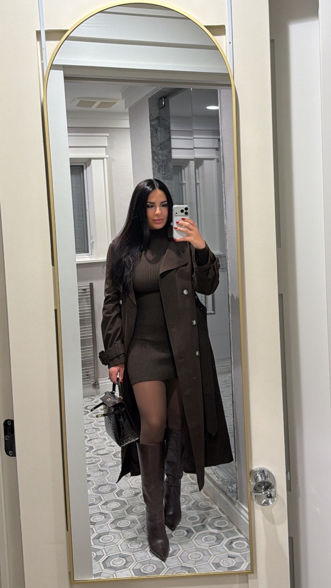 Chocolate brown, chocolate brown trench coat, chocolate brown boots, chocolate brown sweater dress 

#LTKSeasonal