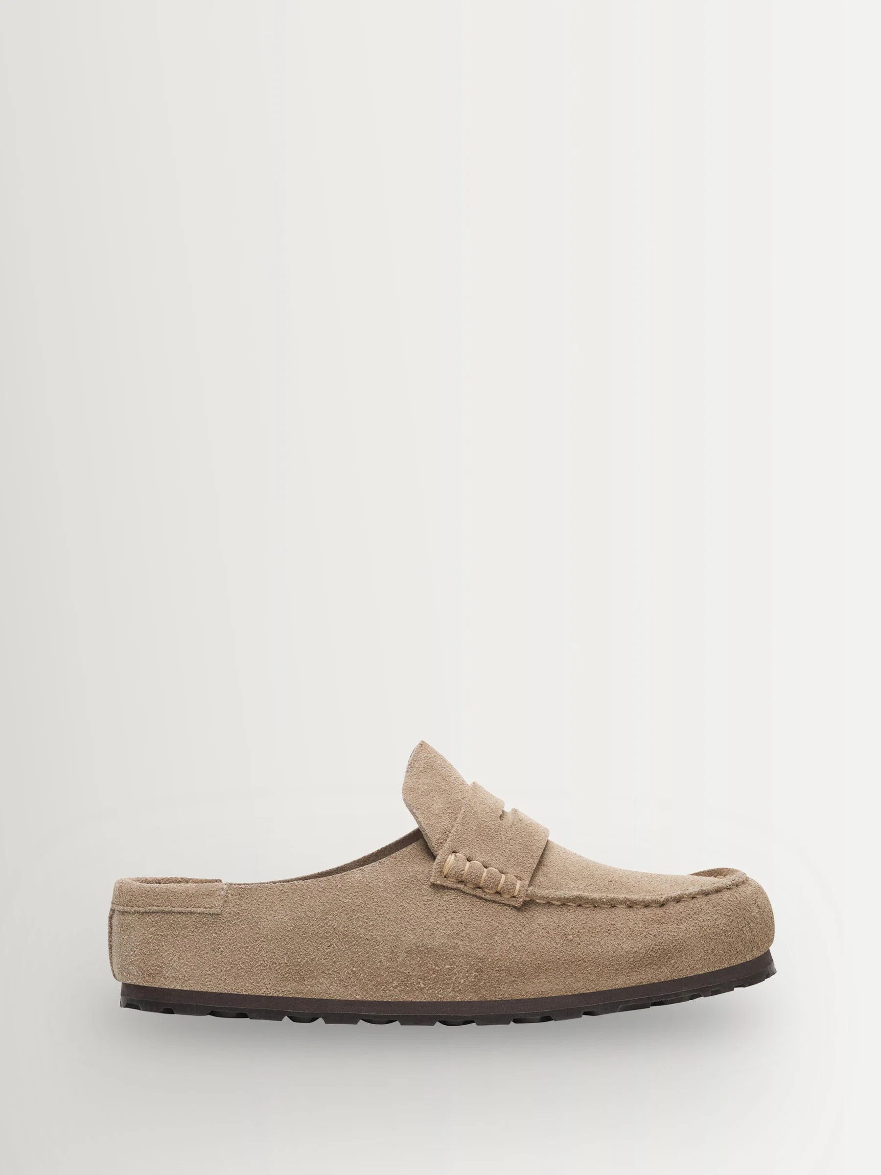 Birkenstock Birkenstock Taupe Brown Naples Suede Backless Loafers | Next EU