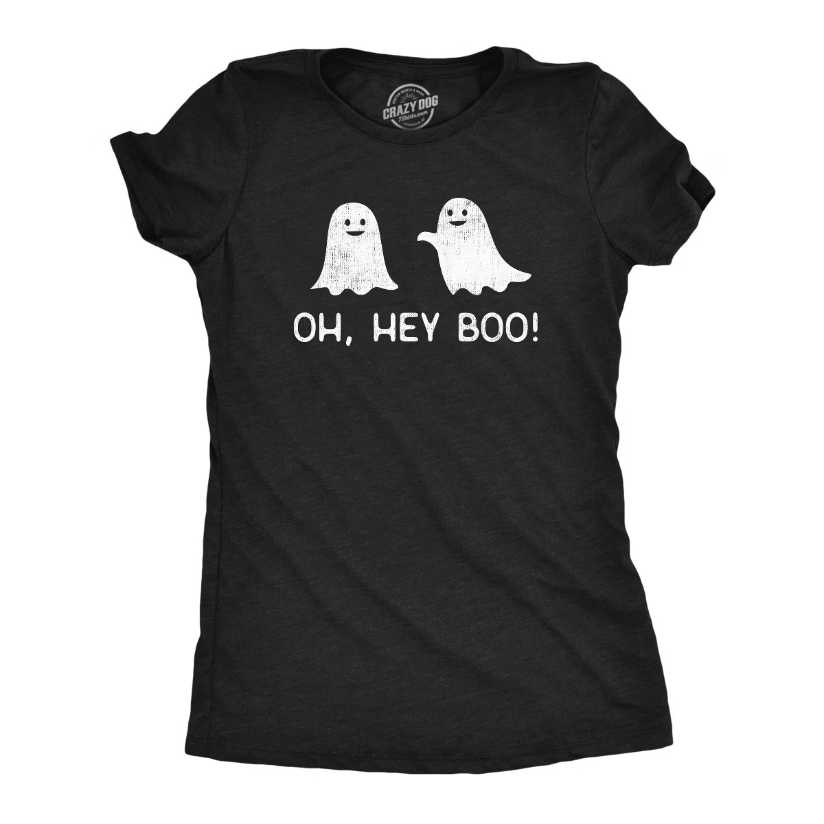 Womens Oh Hey Boo T Shirt Funny Halloween Party Ghost Relationship Tee for Ladies - Crazy Dog Women's T Shirt For Halloween Season Black 3XL | Target