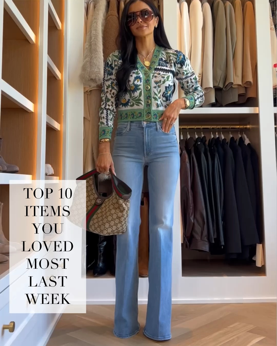 This week’s best sellers
Mother denim wearing a size 24
Farm Rio tops wearing an XXS
Gucci pendant necklace 
Gucci Giglio bag size small

#LTKOver40 #LTKSeasonal #LTKmomlife