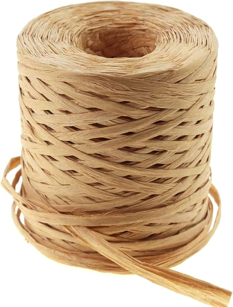 Creatrill 218 Yards Raffia Paper Craft Ribbon Packing Paper Twine, 1/4 Inch by 218 Yards (Kraft) | Amazon (US)