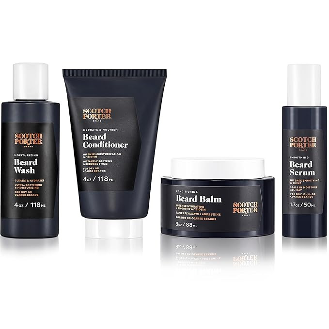 Scotch Porter Beard Kit | Includes Beard Wash, Beard Conditioner, Beard Balm, and Beard Serum | F... | Amazon (US)