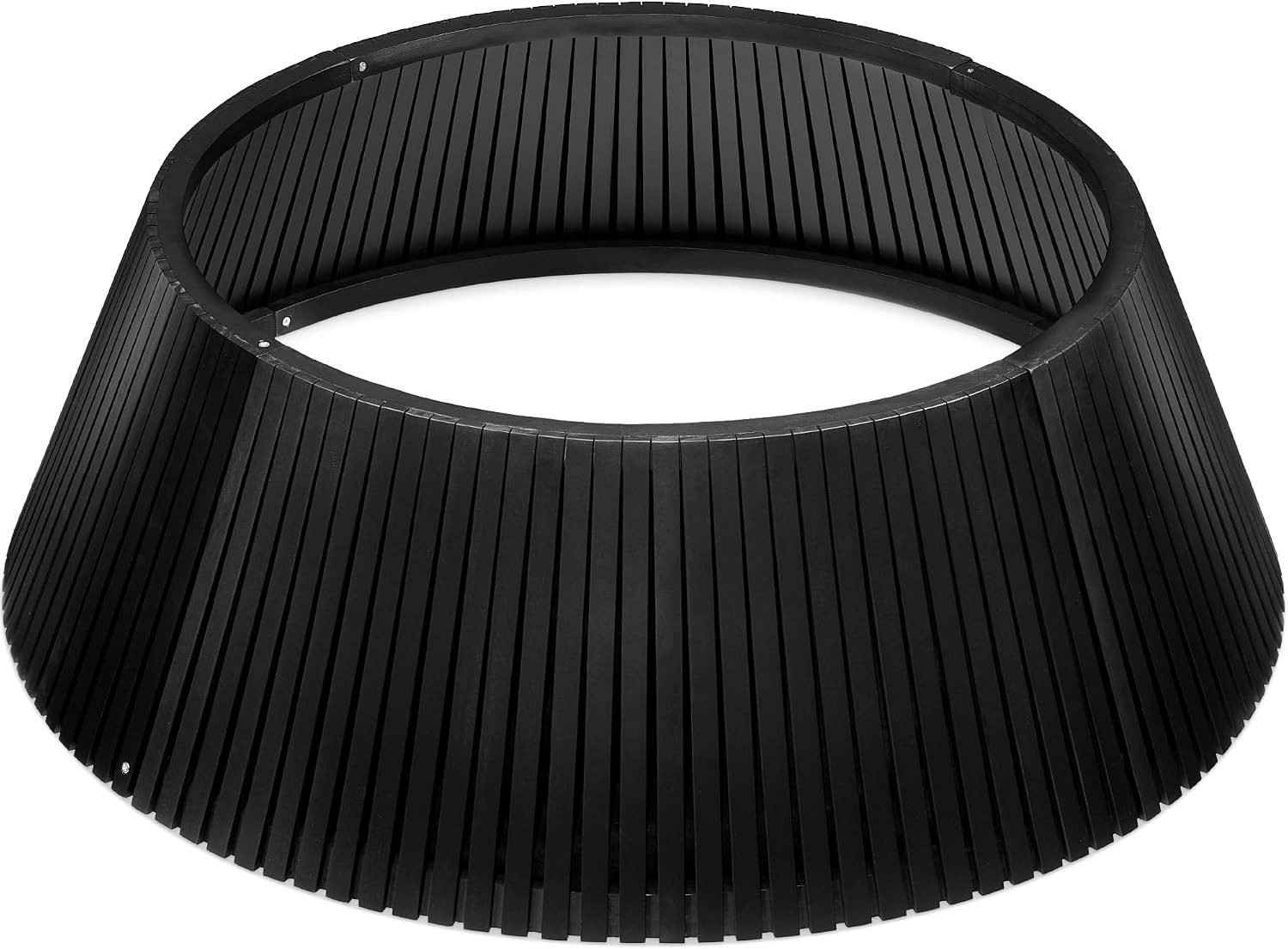 Best Choice Products 36.5in Christmas Tree Collar, Solid Wood Slatted Tree Skirt Holiday Accessory for Home - Black | Amazon (US)