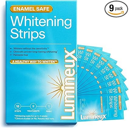 Lumineux Teeth Whitening Strips Kit - 9 Treatments (1 Month) - Peroxide Free - Enamel Safe for Wh... | Amazon (US)