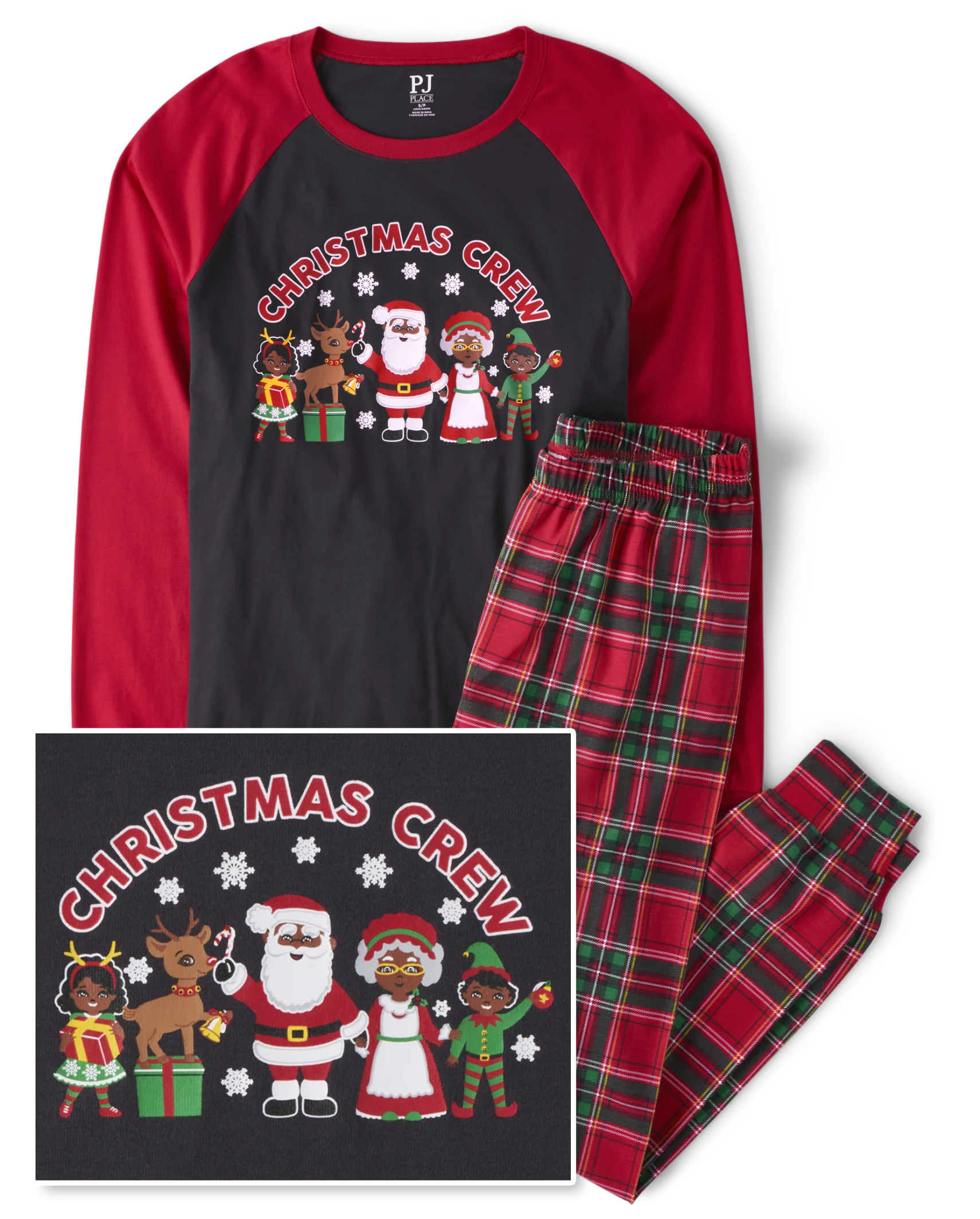 Unisex Adult Matching Family Christmas Crew Cotton Pajamas - ruby | The Children's Place