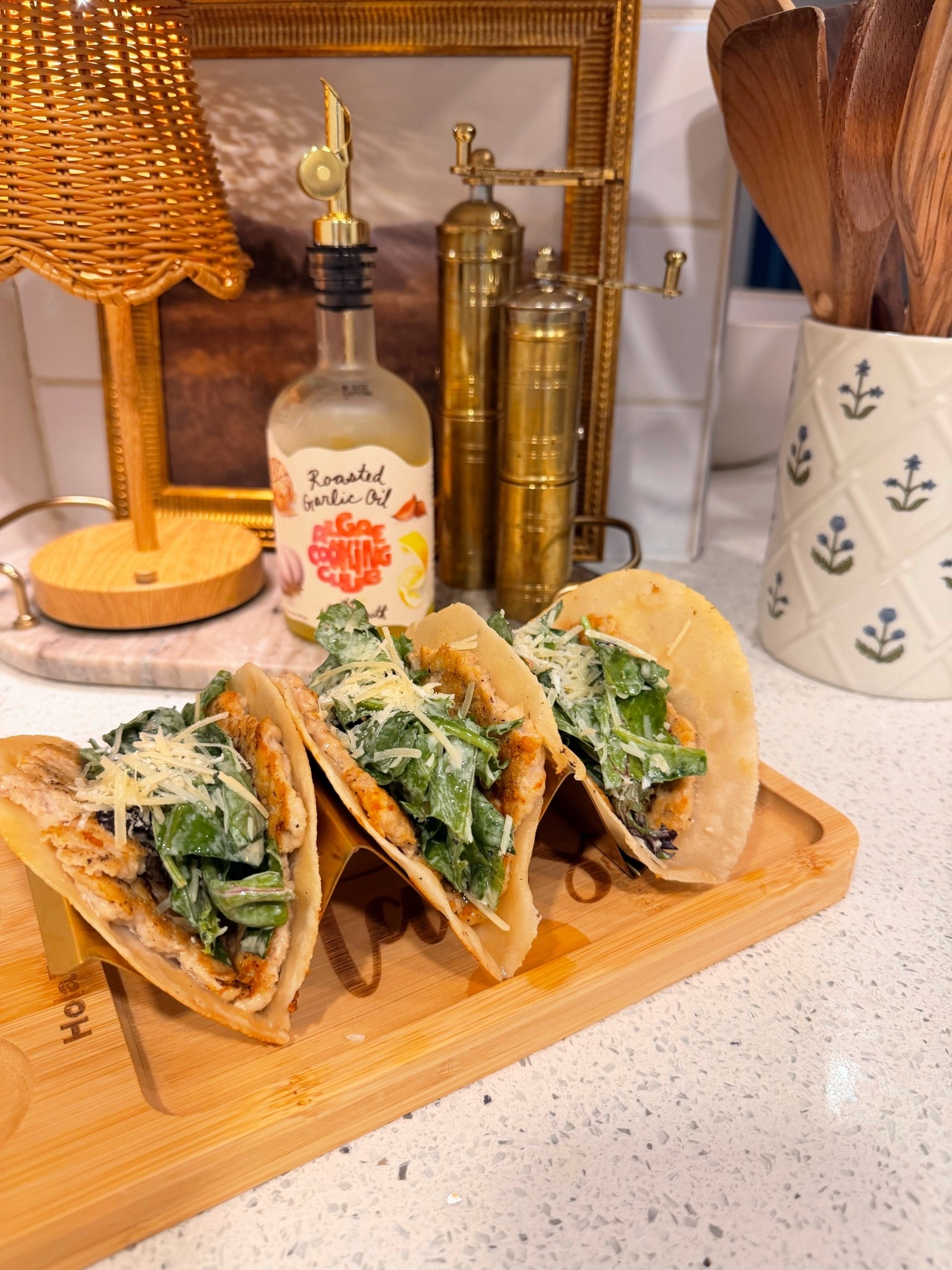 Taco Tuesday tray! Chicken Caesar smash tacos with the roasted garlic oil

#LTKmomlife #LTKfitnessgoals #LTKHome