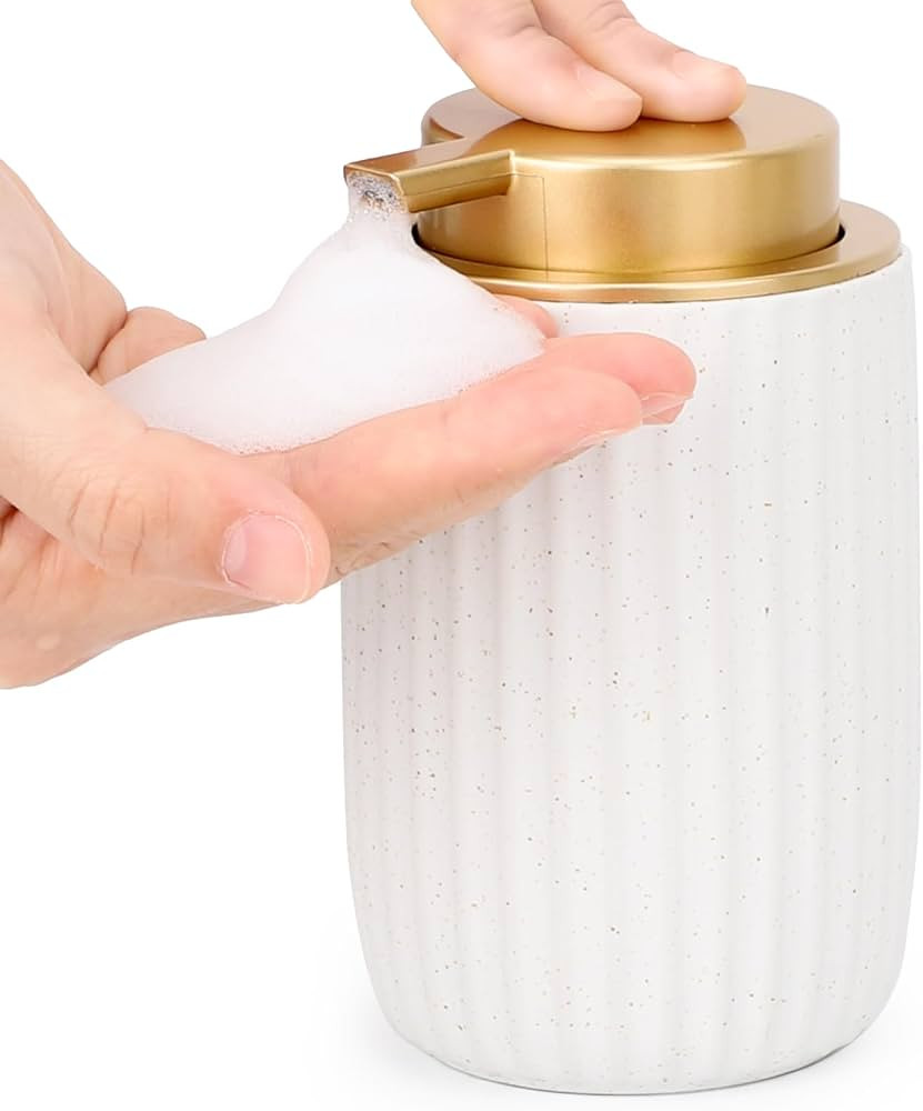 Segbeauty Foam Soap Dispenser Refillable, 10.8oz White Ceramic Foaming Hand Soap Dispenser, 320ml... | Amazon (US)