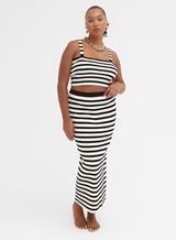 Black And Cream Stripe Knit Maxi Skirt – Zoe | 4th & Reckless
