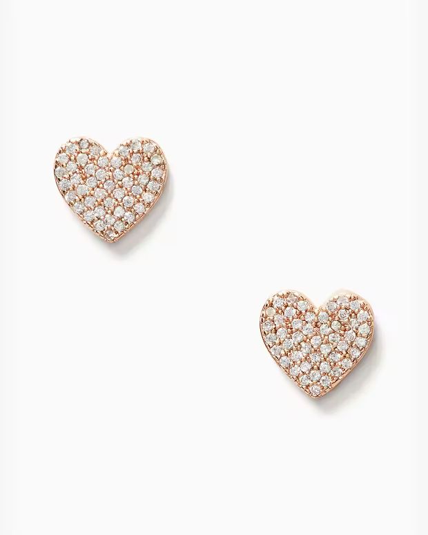 Yours Truly Pave Heart Studs | Kate Spade Outlet