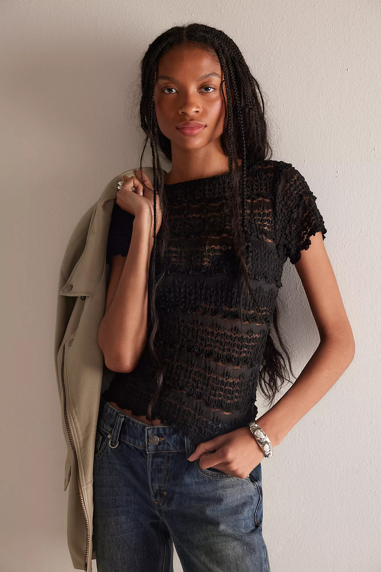 Angelina Lace Tee | Free People (Global - UK&FR Excluded)