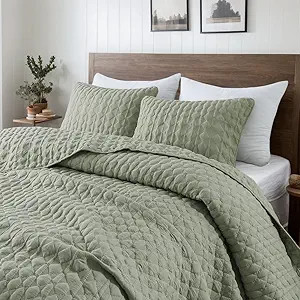 WDCOZY Sage Green Quilt Twin Size Bedding Sets with Pillow Sham, Lightweight Soft Bedspread Cover... | Amazon (US)