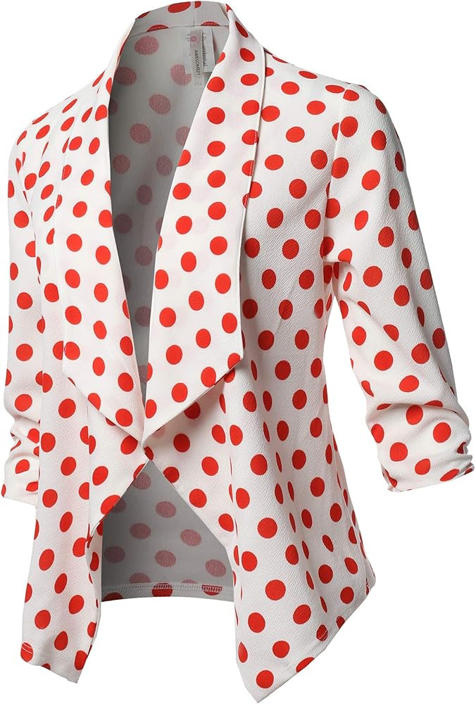 Women's Stretch 3/4 Gathered Sleeve Open Blazer Jacket | Amazon (US)
