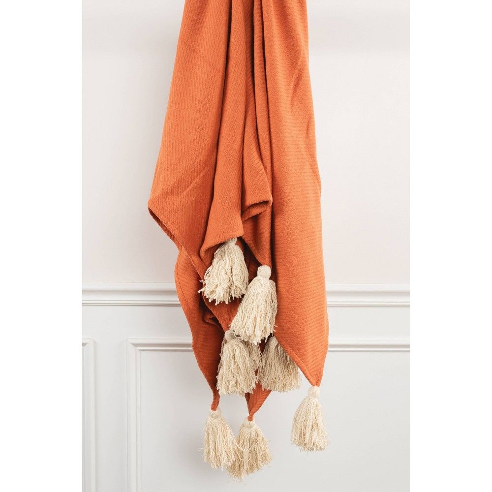 50""x60"" Solid Throw Orange - Rizzy Home | Target