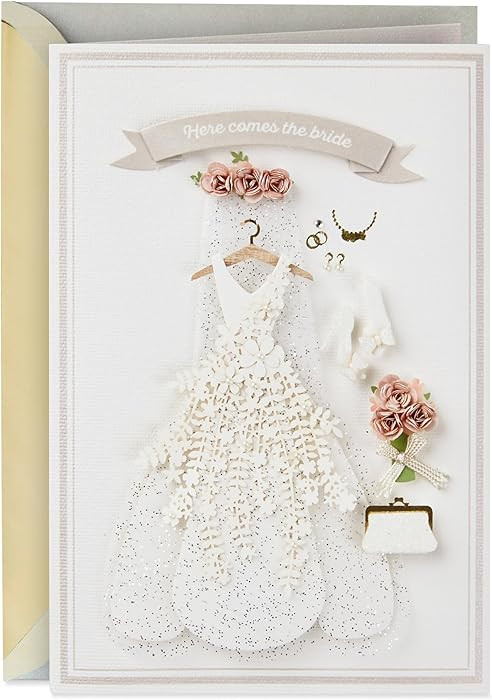 Hallmark Signature Wedding, Bridal Shower, or Engagement Card (Here Comes the Bride) | Amazon (US)