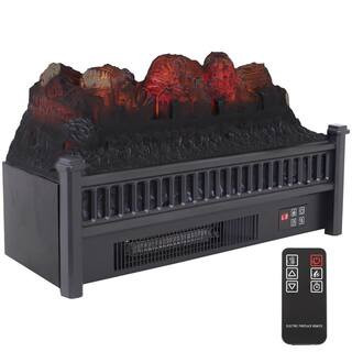 23 in. Heated Log Electric Fireplace Insert | The Home Depot