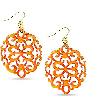 ZENZII Acrylic Resin Earrings for Women Girls Statement Geometric Modern Pattern Acetate Drop and... | Amazon (US)
