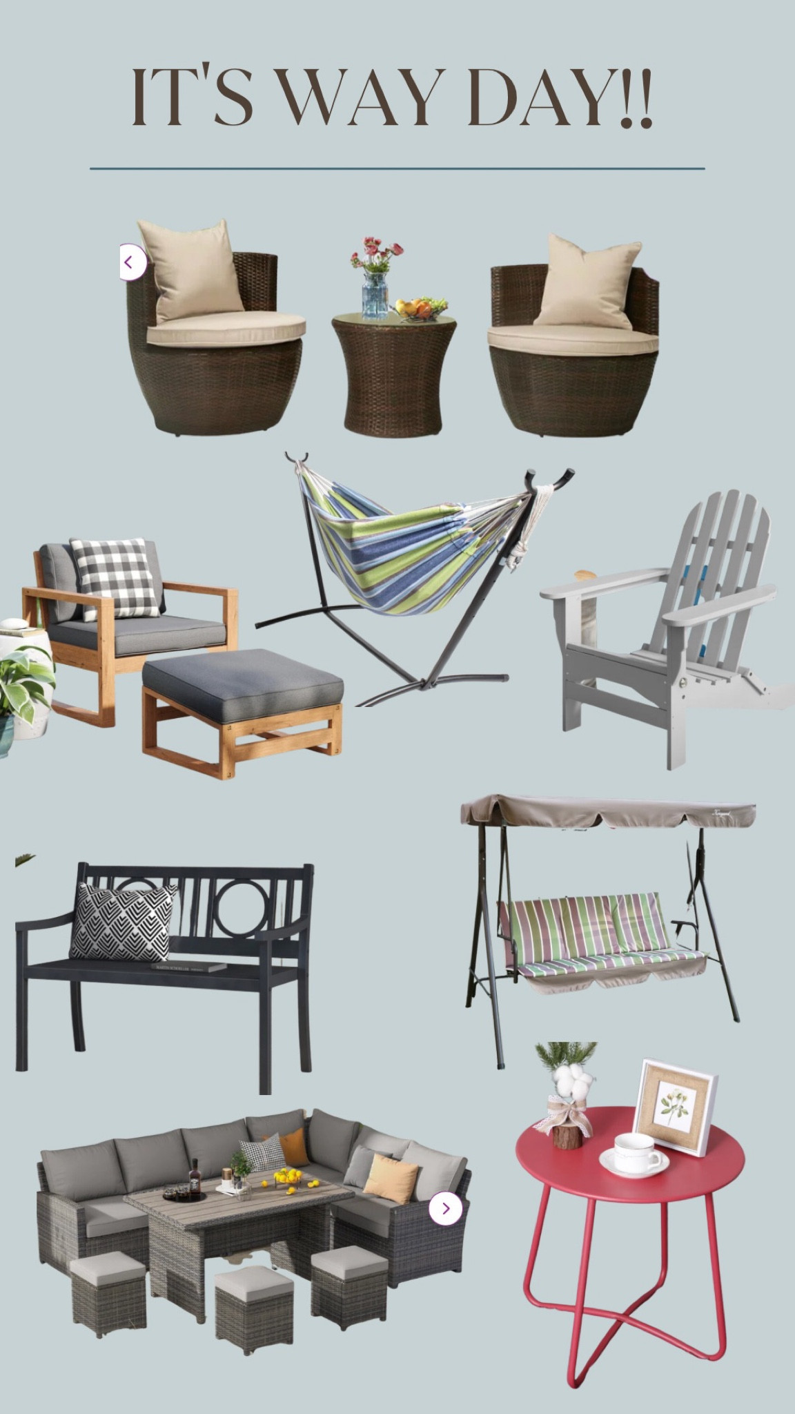 Here are my favorites in outdoor furniture! Outdoor sets, chairs and tables! #wayfair 


#LTKsalealert #LTKFind #LTKhome