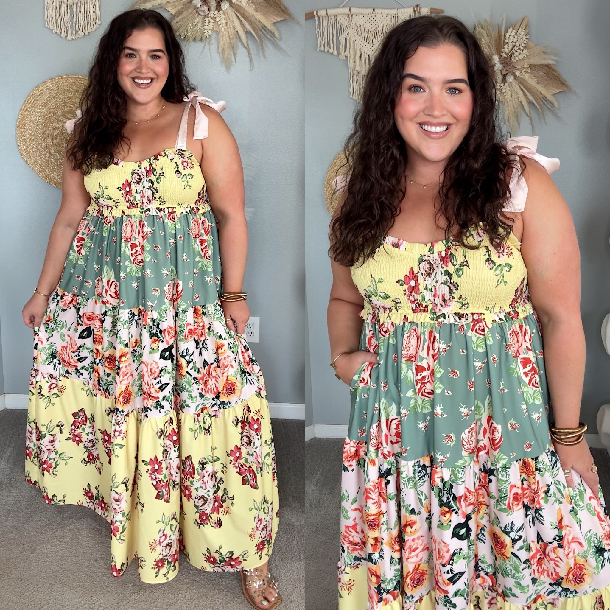 Amazon designer inspired look for less 🌼 Size L but fits with extra room! Smocked bust + bow tie straps
Summer maxi dress, vacation outfit 

#LTKStyleTip #LTKFindsUnder50 #LTKMidsize