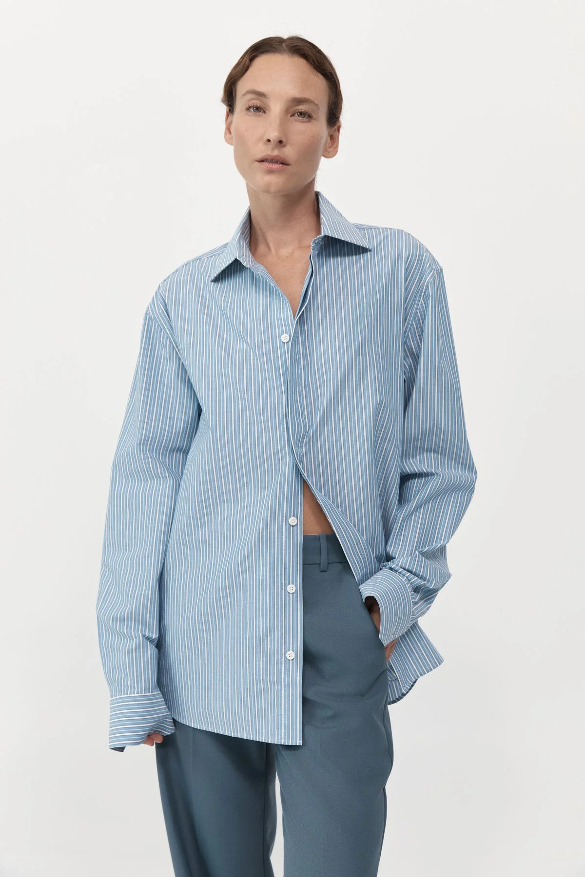 Homme Shirt - Blue Stripe | St. Agni