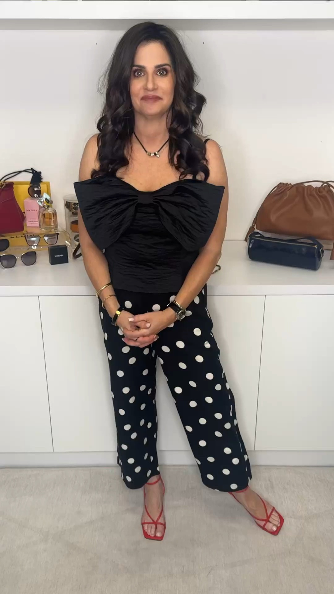 Who doesn’t love a good polka dot look ! On sale !!! Pants wearing a 0 and I could of probably have gone down by 1. Top a medium - which I could of probably size down to a sm but not sure how tight it would of felt, since I am a 36d .  #polkadotstyle #polkadotpants 

#LTKootd #LTKSaleAlert #LTKOver40

#LTKSpringSale #LTKootd #LTKSeasonal