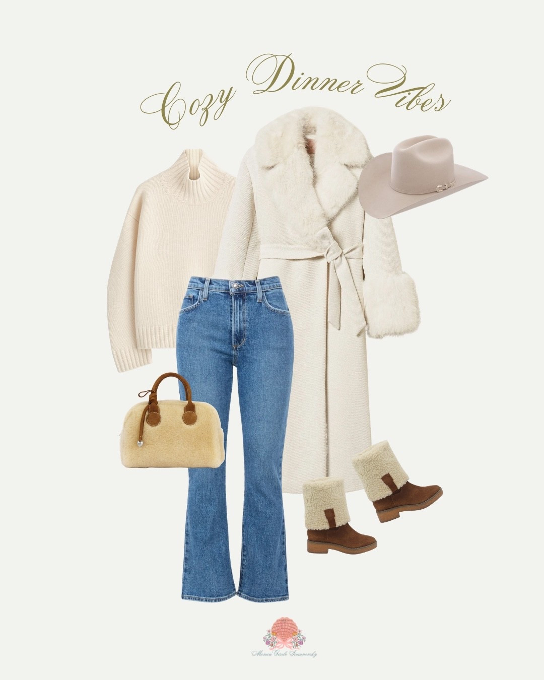 THE APRÉS SKI EDIT | what to wear for a cozy dinner in town. 🐰 


Slope style | ski style | ski trip fits | cold weather fits | neautral style | monochromatic looks | kemp sabe hat | cowboy hat | western wear | aspen style | shearling bag | cream fur cuff collar coat 

#LTKSeasonal #LTKTravel #LTKootd