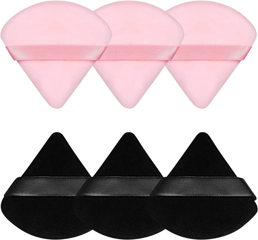 Pimoys 6 Pieces Powder Puff Face Makeup Sponge Soft Velour Triangle Powder Puffs for Loose Powder... | Amazon (US)