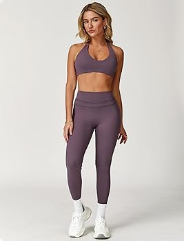 Womens Workout Sets Adjustable Straps Sports Bras and High Waist Leggings Sets Pilates 2 Piece Ou... | Amazon (US)