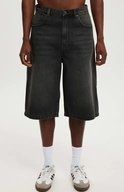 Cotton On Men's Super Baggy Jort in Y2K Washed Black at Nordstrom, Size 32 | Nordstrom