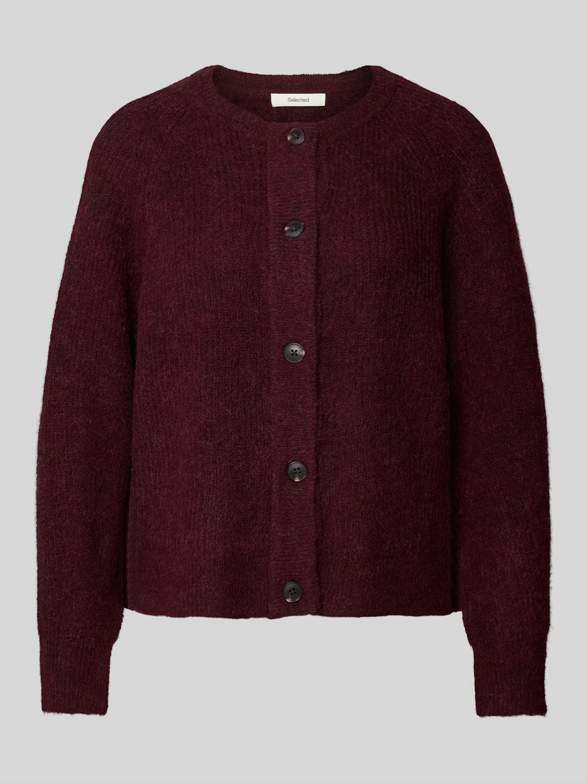 Regular Fit Strickjacke aus Woll-Mix mit Alpaka Modell 'LULU' in pflaume | Peek & Cloppenburg* Düsseldorf DE