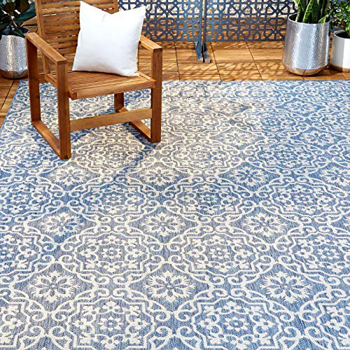 Nicole Miller Patio Country Danica Indoor/Outdoor Area Rug, Blue/Gray, 7'9"x10'2" | Walmart (US)