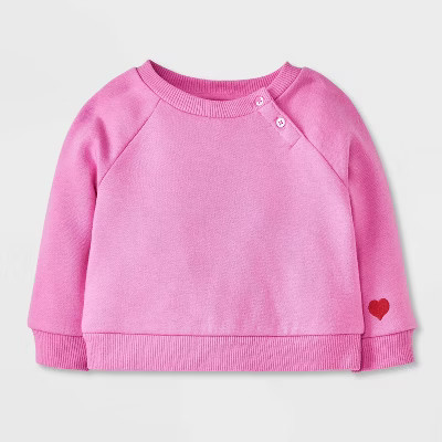 Baby 'Today Is A Great Day Crew' Sweatshirt - Cat & Jack™ Pink Newborn | Target