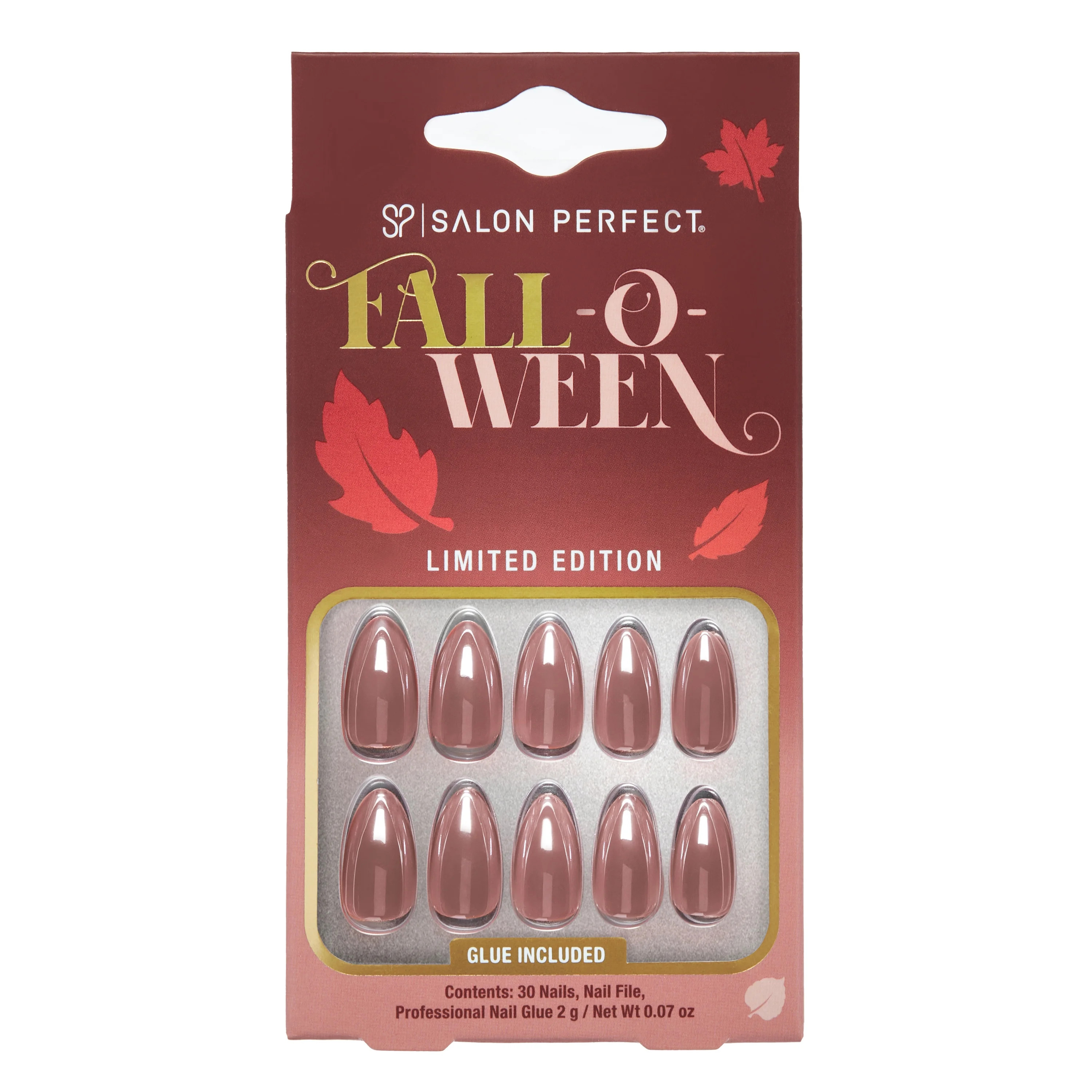 Salon Perfect Falloween Press On Nails, 316 Glazed Caramel, File & Glue Included, 30 Nails | Walmart (US)