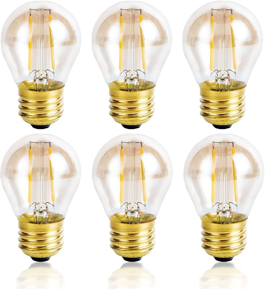 Vintage Amber Light Bulbs 25 watt Equivalent Dimmable E26 LED Bulb 2500K Warm Light, 2W LED Globe... | Amazon (CA)