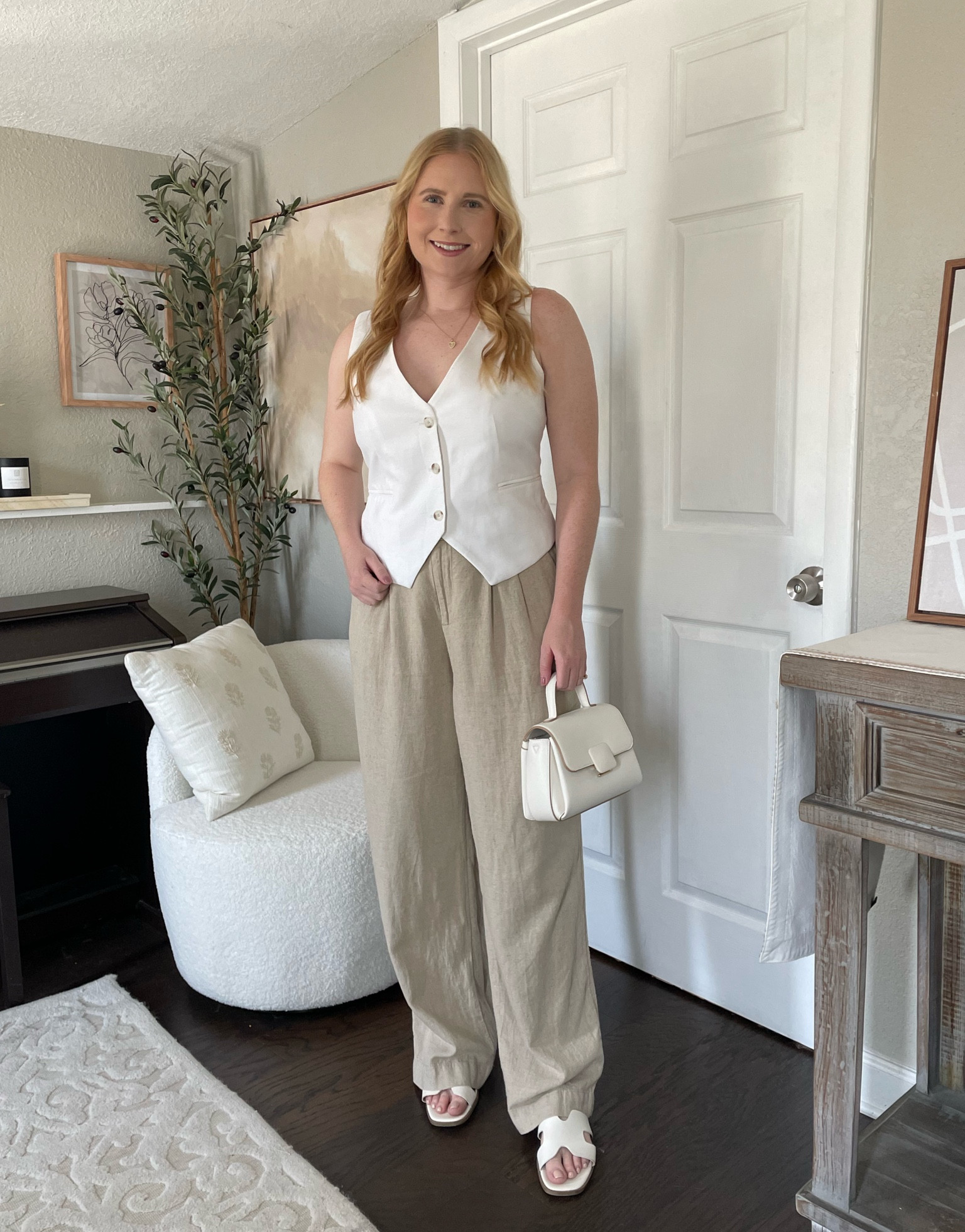 White suit vest: size medium
Trouser pants: size medium/10

#LTKMidsize #LTKSeasonal #LTKFindsUnder50