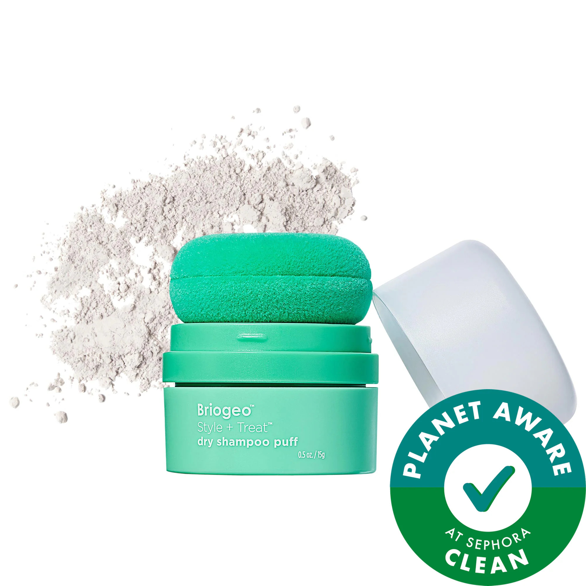 Briogeo Style + Treat Non-Aerosol & Talc-Free Dry Shampoo Powder Puff Translucent 0.53 oz / 15 g | Sephora (US)