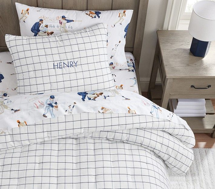 Windowpane Plaid Comforter & Shams | Pottery Barn Kids