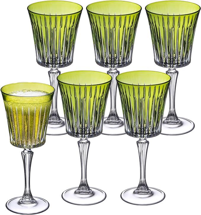 Barski European Colored Wine Glasses - Set of 6 Wine Goblets for Red Wine or White Wine - Elegant... | Amazon (US)