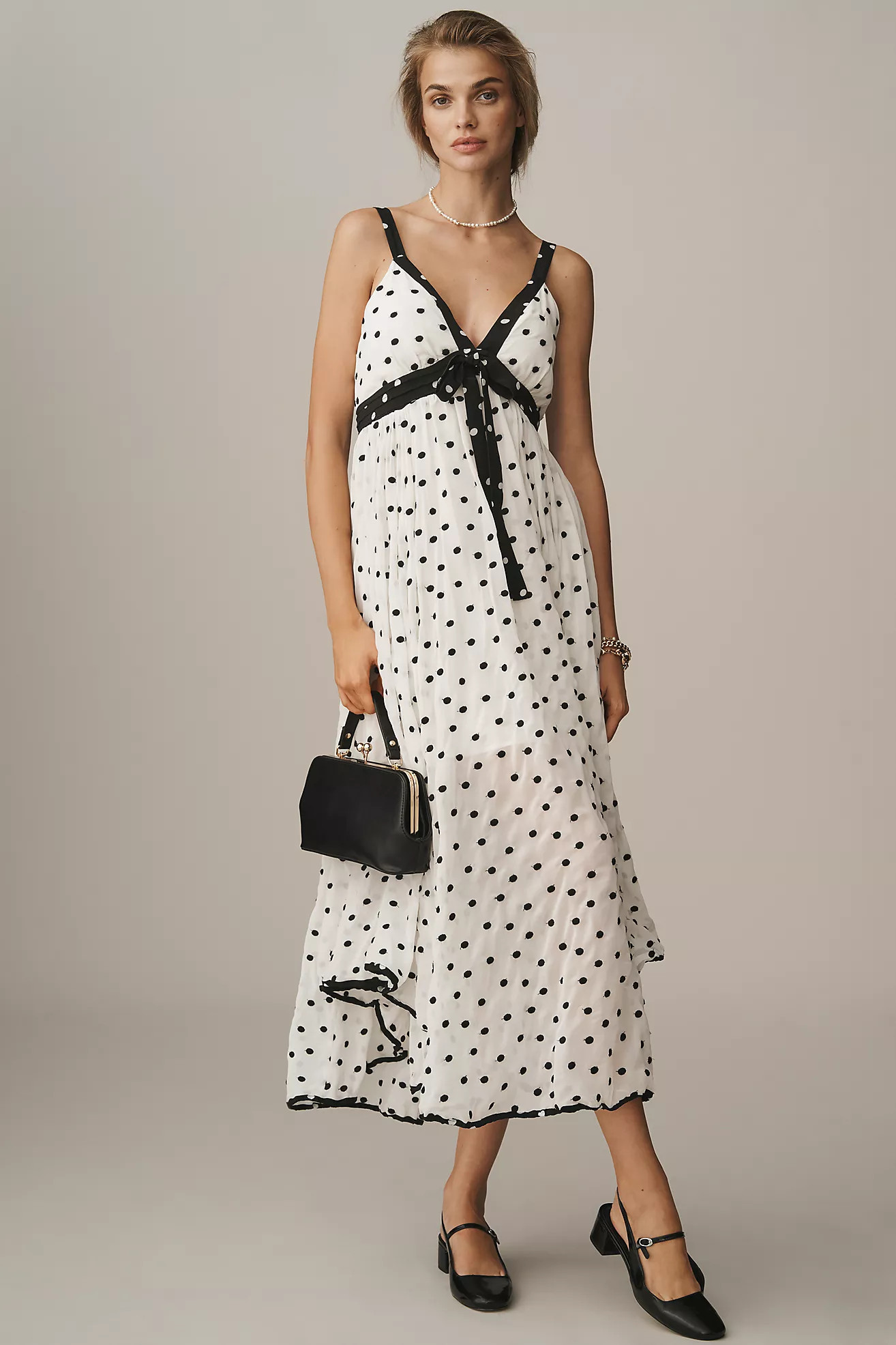 Maeve Sleeveless V-Neck Midi Slip Dress | Anthropologie (US)