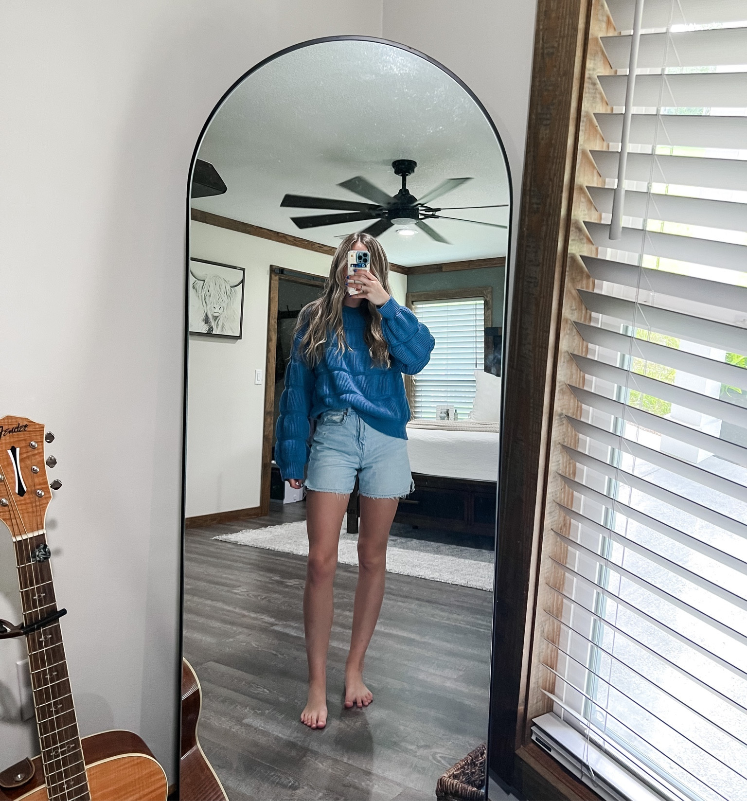 love this blue sweater 
size: medium 